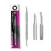 STALEKS PRO Slant Cuticle Pusher + Bent Cleaner Manicure Pedicure Stainless Steel Expert 90/4.2