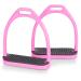 Equinate Stirrups Midway 12cm Pink - With anti-slip rubber tread - For adults and children - 2 pieces