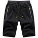 Tansozer Sport Shorts Men's Shorts with Zipper Pocket L Black