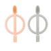 Airfish baby biting toys 2 pieces of child toothbrush toothing aid bite ring made of silicone bpa-free stimulating and massaging wound gums from 3 months (peach pink gray)
