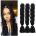 Just Another One 24in Hair Extensions for Jumbo Braiding Colorful Pre Stretched Braiding Hair Heat Resistant Yaki Synthetic African Box Braids Crochet Twist hair for Womens Girls & Unisex Black A1 Black 24 - Buy Online on GoSupps.com