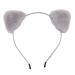 Amropi cat ears headband nice plush cat ear hair bands for women and girls wear daily cosplay and party decoration gray