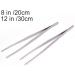 Stainless Steel Tweezer Professional Straight Pointed Tweezer for Medical Dressings Gardening and Manual Work (8"/12") 2 8"+12" - Buy Online on GoSupps.com