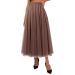 Women's skirts chiffon maxi skirt luminous mini skirt elegant elastic casual casual rock with asymmetrical waist women's ruffle rock elegant leisure skirt a line skirts coffee m