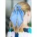 Cinaci 12 Pieces Solid Silky Satin Chiffon Hair Ties with Long Ribbon Bow Tail Hair Scrunchies Ponytail Holders Rubber Bands Accessories for Women Girls Teens - Buy Online on GoSupps.com