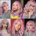 Oefei 14 Inch Short Wavy Pink Bob Wig - Heat-Resistant Synthetic Hair for Cosplay & Daily Use - Perfect for Parties - Buy Online on GoSupps.com