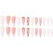 French Tip Press on Nails - Long Pointed Tip Press On Nails with Nail Tips White Petal Glitter Rhinestones Design Glossy white press on nails Acrylic False Nails Cute Artificial Nails - Buy Online on GoSupps.com