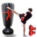 HANDSONIC Inflatable Boxing Punching Bag, Fitness Punching Bag for Kids/Adult, Vertical Boxing Column Tumbler Sandbags Practice Karate Training Taekwondo Equipment -with Boxing Gloves(63")