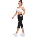 Flewolch Women's Cargo Capri Hiking Pants - Black, Lightweight & Water-Resistant UPF 50 Capris with Zipper Pockets - Size Large - Buy Online on GoSupps.com