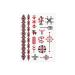 Ukrainian Minimalistic Ethnic Temporary Tattoos with Black & Red Geometric Designs - Buy Online on GoSupps.com