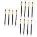 Hemoton 12 Pcs Eye Make-up Brush Kit Eyeshadow Professional Cream Eyeshadow Glitter Makeup Brushes Eyeliner mediumx3pcs Black+goldx3pcs