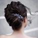 Latious Bride Wedding Hair Comb - Silver Crystal Blue Rhinestone Hair Clip - Buy Online on GoSupps.com
