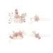 Sjbautyo 4 piece of gold wedding hair crested pearl flower bride hair jewelry Strass bridal jewelry comb hair clip for the bride bride -wearer - pink flower
