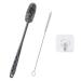 1 bottle cleaning brush with 1 hook 1 straw brush silicone bottle brush rotating bottle brush bottle cleaning brush small bottle brush bottle brush for cleaning (grey)