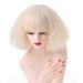 Short Corn Curly Wavy Blonde Wig for Women | Halloween Cosplay Party Wig with Bangs - International Shipping Available - Buy Online on GoSupps.com