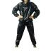 DawnBreak Sauna Sweat Suit for Women/Men with Hoodie Zipper Weight Loss Fitness Exercise Gym Workout Suit Top Pants Black 3X-Large