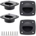 VTurboWay 4 Pcs Nylon Square Flush Pull Handle, Marine Boat Yacht Cabin Accesories, Black