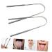 FRCOLOR Stainless Steel Tongue Cleaner - 2pcs Metal Tongue Scraper for Adults Portable 12.8X7CM Dental Hygiene Tool - Buy Online on GoSupps.com