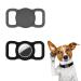LUTER 2pcs Airtag Dog Collar Holder Waterproof Silicone Case for GPS Tracker Scratch-Resistant Protective Airtag Case Air Tag Holder for Dogs Cats Pet Collars (Black+Gray)