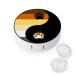 LGBT Pride Yin Yang Bear Paw Round Case For Contact Lens Kit Storage Box with Mirror Printed
