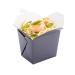 Bio Tek 8 oz Square Gray Paper Noodle Take Out Container - 2 3/4" x 2 1/4" x 2 1/2" - 25 count box - Restaurantware Gray 8 oz