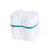 ROSENICE Denture Tooth Dental False Teeth Storage Box with Rinse Basket (Green)