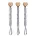 Pack of 3 pacifier chains cotton pacifier strap baby pacifier chains for newborn girls and boys bibs (grey)
