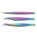 Professional Stainless Steel Eyelash Tweezers Set - 3-Part Kit for Precise Lash Application & Hair Transplant Tools with Box - Buy Online on GoSupps.com