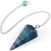 Soulnioi Black Agate Gemstone Beaded Bracelet + Fluorite Hexagonal Pendulum Pointed Pendant Set for Yoga Meditation and Reiki Chakra Energy - Buy Online on GoSupps.com
