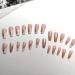 French Tip Press on Nails - Long Gold Foil Square Shape Reusable Gel Nails - 24 Pcs Glossy Nude Stick-On Nails for Women & Girls - Buy Online on GoSupps.com