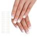 French Gel Nail Stickers Realistic Nail Art with UV Lamp Semi Cured Adhesive for Women UV Curing Nail Wraps Bss0238
