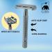 G.B.S Long Handle Classic Double Edge Safety Razor | Butterfly Open Design & 10 Stainless Steel Blades | Ultimate Clean Shave for Men - Buy Online on GoSupps.com