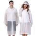 Cosowe Rain Ponchos for Adults Reusable, 2 Pcs Raincoats Emergency for Women Men with Hood and Drawstring A-adults Poncho-white