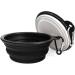 Slson 2-Pack Foldable Travel Dog Bowl - Safe Portable Pet Bowls with Carabiners | Ideal for Cats & Dogs (350ml Black & White) - Buy Online on GoSupps.com
