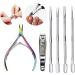 PSGS Stainless Steel Nail Cuticle Pusher Tweezer Nail Scissor Cutter Nipper Clipper Dead Skin Remover Pedicure Manicure Nail Art Tool (Color : Style 8) - Buy Online on GoSupps.com