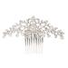 Uonlytech Bride Wedding Hair Comb Crystal Wedding Hair Side Comb Rhinestone Bridal Hair Comb Wedding Hair Pieces for Brides Women Girls(Silver)