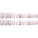 Justotry 24 Pcs White Swirl Square Short False Nails - Glitter Wavy French Press on Nails | Medium Squoval Fake Nails with Nail Glue | Women's Artistic Pink & Swirl Design - Buy Online on GoSupps.com