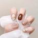 SINLOV Short Nude Pink Gradient French Fake Nails Square Halo Dye False Nails Glossy Press on Nails Ballerina Acrylic Stick on Nails for Women and Girls