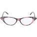 Fashionable Unisex Reading Glasses with Red Striped Frame - Clear Glare Protective +2.5 Magnification & Storage Etui - Buy Online on GoSupps.com