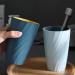 Cabilock 2pcs Portable Toothbrush Cup Set - Light Blue Travel Gargle Cup & Holder for Home & Travel | International Shipping Available - Buy Online on GoSupps.com