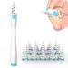 Q-Grips Spiral Ear Wax Removal Tool Ear Cleaner kit Earwax Remover with 16 Pcs Soft Silicone Replacement Tips Suitable for Adult & Kids (Blue)