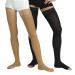 Tonus Elast 23-32 mmHG AG compression stockings with silicone band without lace medical class II KKL 2 support stockings with open toe for women and men (XL (170-182 cm) beige) XL (170-182 cm) Beige