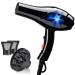 2100W Salon Hair Dryer Professional Negative Ion Blow Dryers 2 Speed 3 Heat Settings with Collecting Nozzle Diffuser for Hair Salon 1.8 Long Cable Overheating Protection for Home or Salon Black Small - Buy Online on GoSupps.com