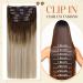 Vivien Remy Real Hair Clip-in Extensions | 22 Inch Ombre Blond & Dark Brew #4/10 | 135g 7PCS for Luxurious Volume - Buy Online on GoSupps.com