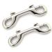 JLEivvi 2 Pcs Double Ended Lead for Dogs Bolt Snap Hooks Zinc Alloy Double End Clip Silver Diving Clip Trigger Snaps for Diving Dog Leash Key Chain Horse Tack Pet Feed Buckets
