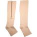 Cheeroyal Compression Socks with Zipper | Knee High 15-20mmHG for Varicose Veins Edema & Recovery | Open Toe Support Socks for Men & Women | 3XL Skin Color - Buy Online on GoSupps.com