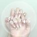 Artquee French Nude White Ombre Ballerina Medium Long Coffin Fake Nails - 24pcs Glossy Press on False Tips for Women and Girls - Buy Online on GoSupps.com