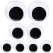 Giant Wiggle Googly Eyes with Self Adhesive Large Black Plastic Eyes for Crafts 2 Inch 3 Inch 4 Inch Set of 8 3 large sizes-8pcs