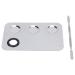 Cosmetic Mixing Plate Stainless Steel Professional Makeup Pigment Blending Palette With Spatula Rectangle Shape