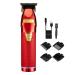 Hair Clippers USB Rechargeable Electric Beard Trimmer Barbers Hair Grooming Kit Red rechargeable clippers